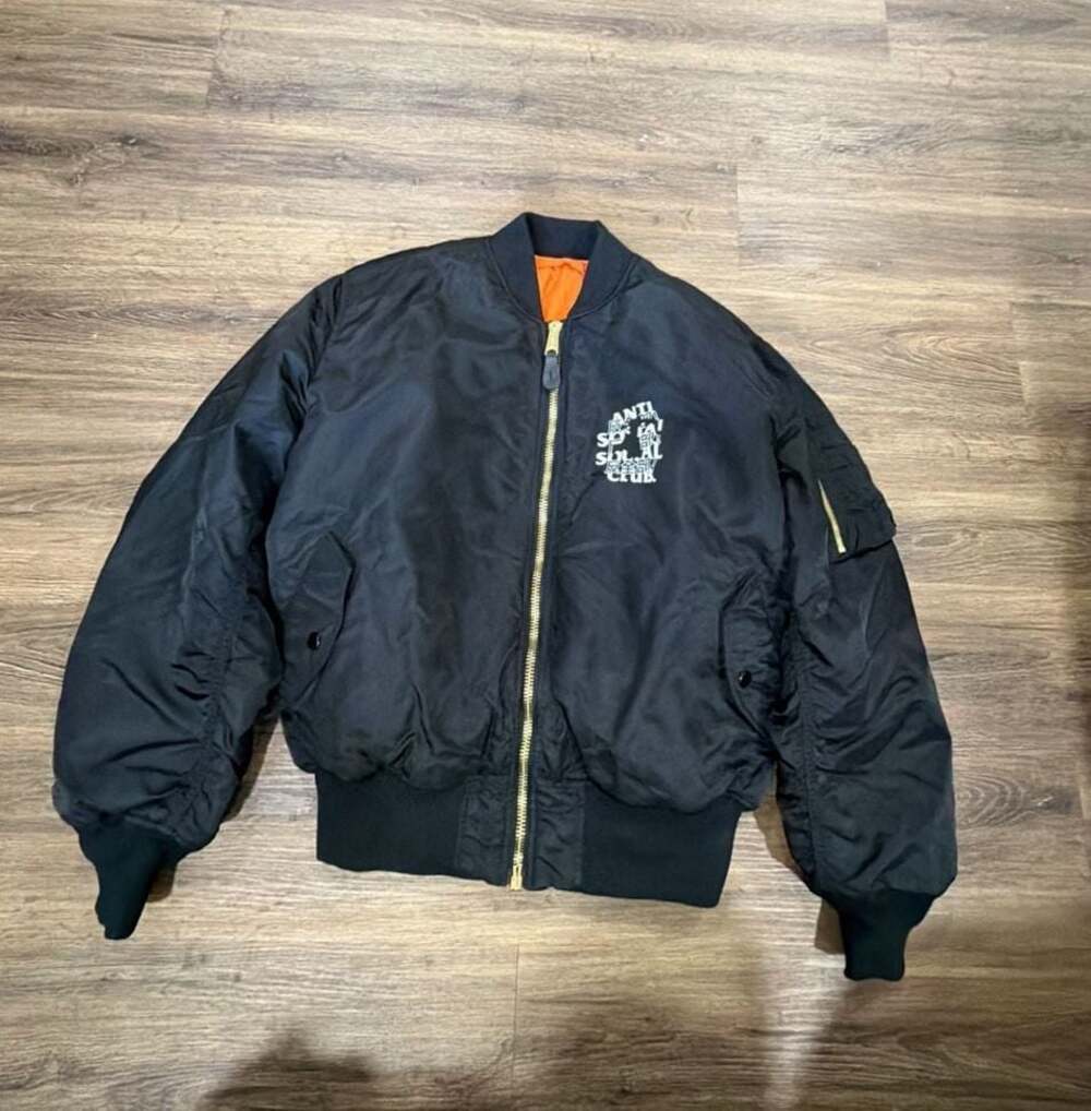 Anti Social Social Club Black MA-1 Flight Bomber Jacket